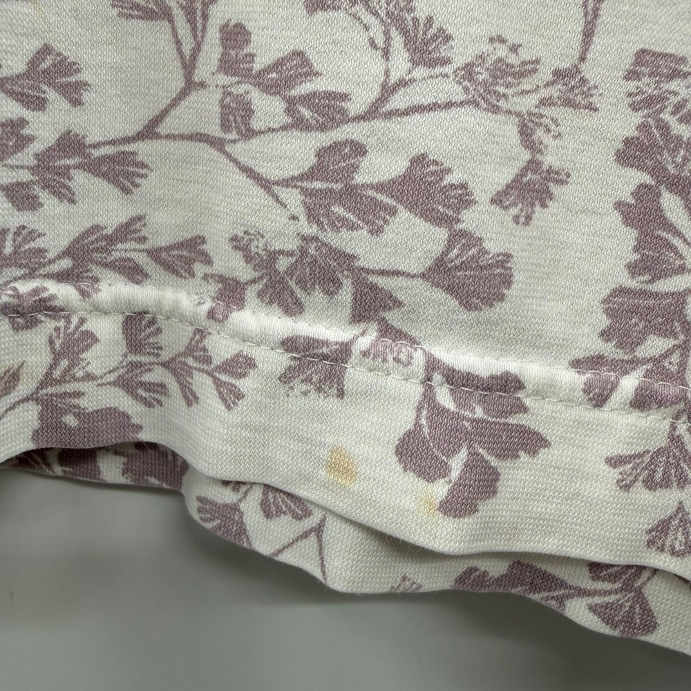 FLAWED Garnett hill floral print pajama set organic cotton size m Asian wrap - Picture 3 of 12